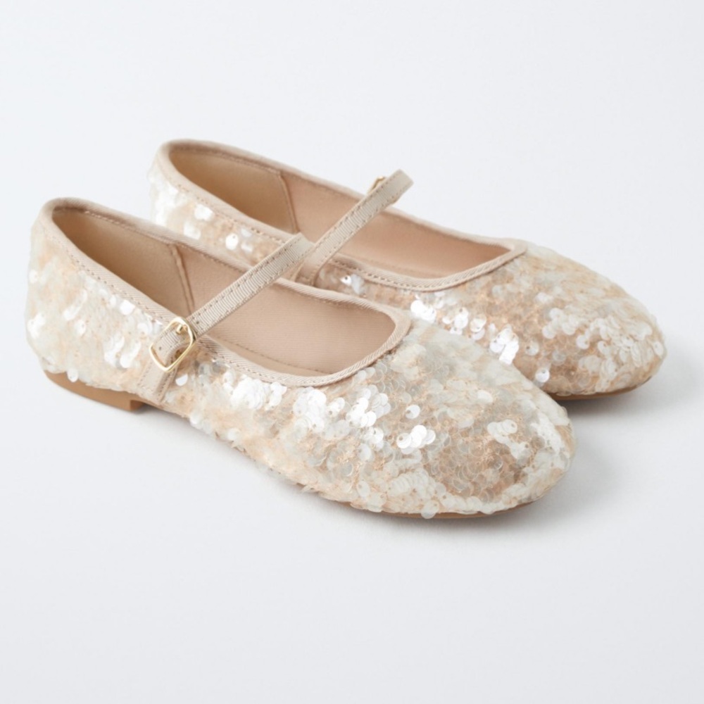 Zara Girls Sequin Ballerina Slippers